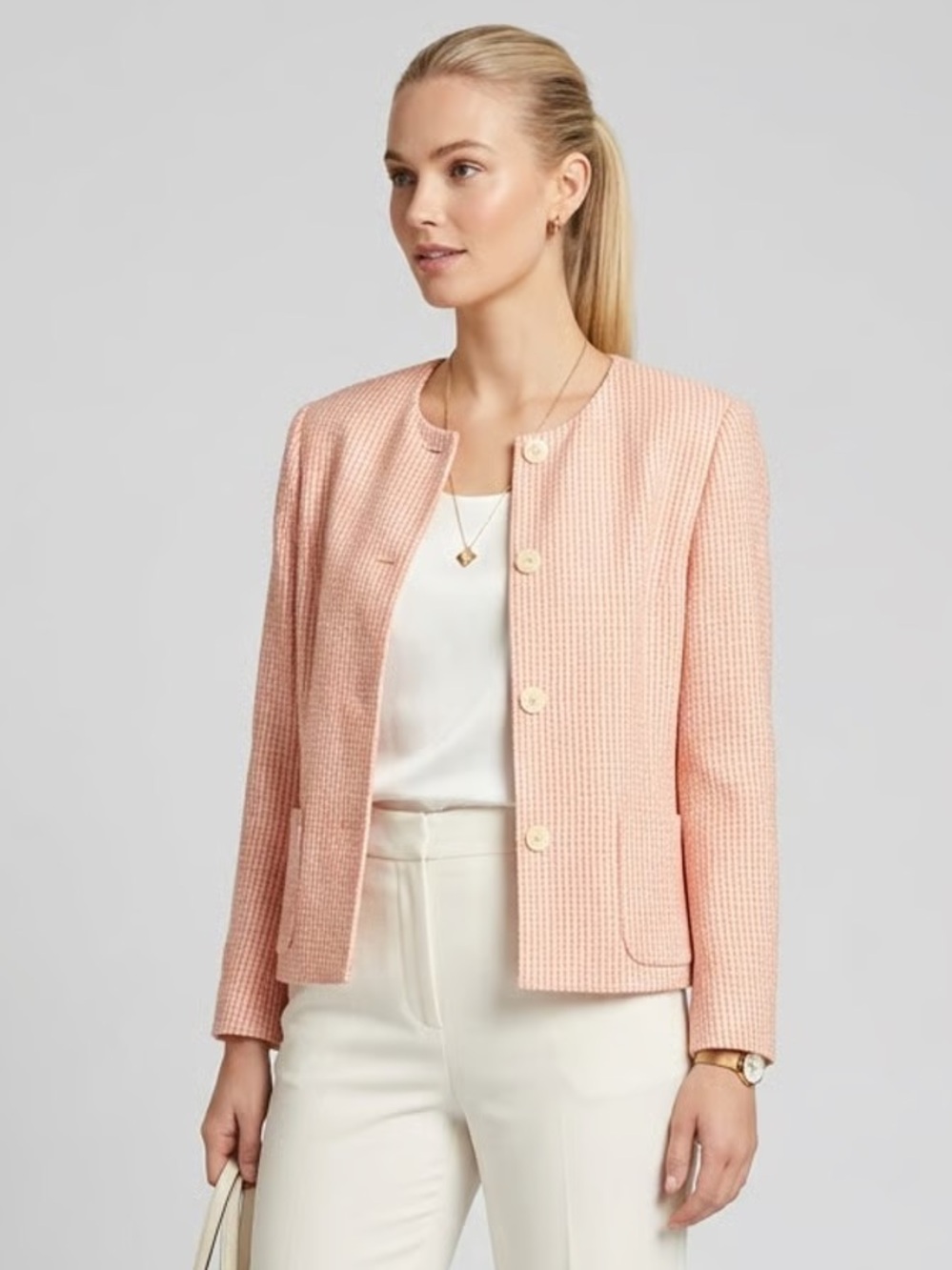 EMMA JAMES | Pink Tweed Blazer Jacket Sz 16P